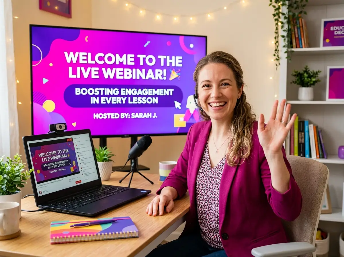 Host welcoming learners to a live IELTS webinar